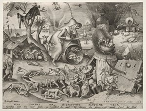 De zeven hoofdzonden: Woede door Pieter Bruegel