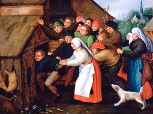 De Dronkaard in de Varkensstal geduwd, 1564-1638 door Pieter Brueghel the Younger