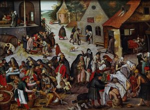 De Zeven Werken van Barmhartigheid door Pieter Brueghel the Younger