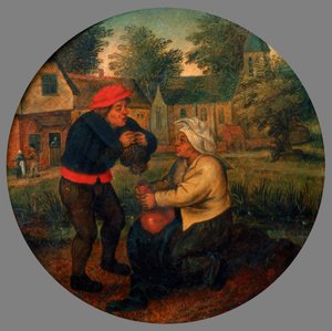 Ongeïdentificeerd Vlaams spreekwoord, eind 16e, begin 17e eeuw door Pieter Brueghel the Younger