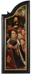 Rechterpaneel van Christus aan het Kruis met de Maagd, St. Johannes en Maria Magdalena
