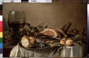 Ontbijt met ham door Pieter Claesz