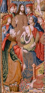 Vlaamse wandtapijt. Serie Episodes uit het Leven van de Maagd. De profetieën worden vervuld bij de geboorte van Christus (Cumplimiento de las profecías en el nacimiento del Hijo de Dios). Eerste wandtapijt in de serie. Modellen Toegeschreven aan Jan von Ro door Pieter Coecke van Aelst