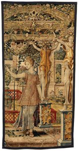 Vertumnus en Pomona: Vertumnus getransformeerd in een boer, c.1550 door Pieter Coecke van Aelst