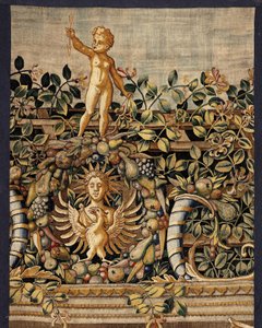 Vertumnus en Pomona: Vertumnus getransformeerd in een visser, ca. 1550 (goud, wol en zijde) door Pieter Coecke van Aelst
