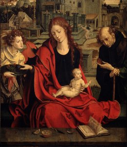 De Heilige Familie met een Engel door Pieter Coecke van Aelst
