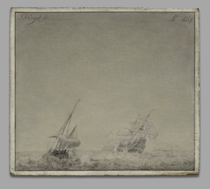 Een stormachtige zee door Pieter Coopse
