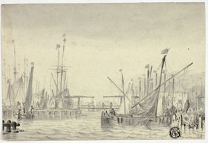 Schepen in de Haven door Pieter Coopse