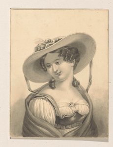 Meisje met hoed door Pieter Cornelis van den Velden