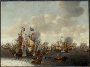De zeeslag van vier dagen door Pieter Cornelisz. Soest