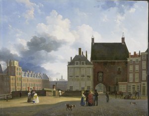 De Gevangenpoort en de Plaats, Den Haag door Pieter Daniel van der Burgh