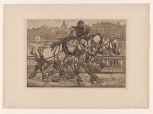 Paarden op de Pont Sully in Parijs