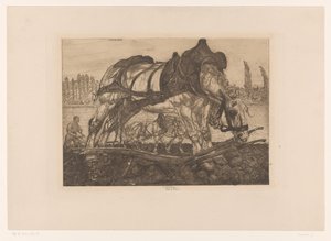 Ploegpaard aan de oevers van de Seine