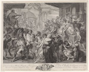 Sabijnse maagdenroof door Pieter Franciscus Martenasie