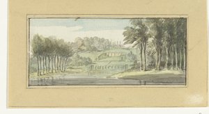 Landschap met water op de voorgrond
