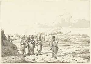 Een rondgaand patrouille, 1813-1814 door Pieter Gerardus van Os (signed by artist)
