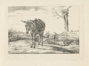 Een ezel en twee geiten
