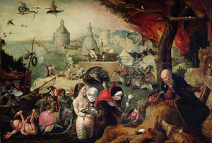 De Verleiding van St. Antonius, 1547 door Pieter Huys