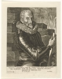 Portret van Johann Tserclaes, Graaf van Tilly door Pieter I Jode de