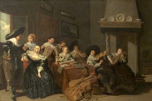 Het muziekfeest door Pieter Jacobsz (attr.to) Codde