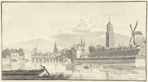 De Kamperpoort te Zwolle door Pieter Jan van Liender (attributed to)