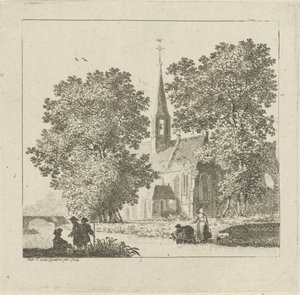 Gezicht op een kerk
