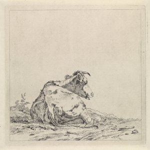 Landschap met liggende koe
