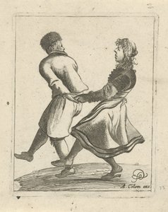 Dansend paar door Pieter Jansz Quast