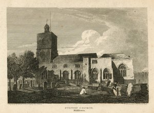 Stepney Kerk, Londen door Pieter Jansz. Quast