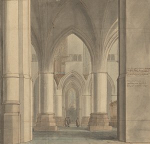 Het koor en de noordelijke kooromgang van de Sint-Bavokerk, Haarlem