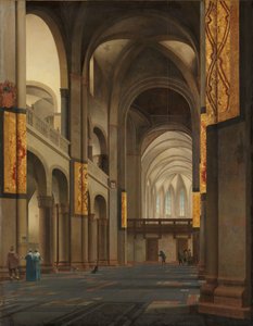 Het schip en koor van de Mariakerk in Utrecht (detail)
