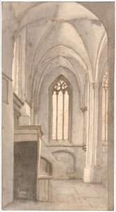 Zicht op het interieur van de kerk van St. Cunera in Rhenen (prov. Utrecht)