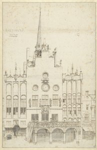 Gezicht op het stadhuis, 