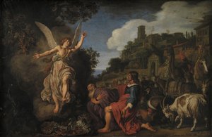 De Engel Raphael Neemt Afscheid van Oude Tobit en zijn Zoon Tobias door Pieter Lastman