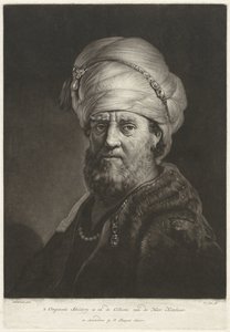 Portretbuste van een man met een tulband door Pieter Louw