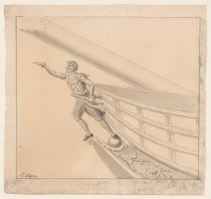 Boegbeeld van een man met een verrekijker door Pieter Luypen (signed by artist)