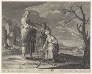Elia en de weduwe van Sarefat door Pieter Nolpe