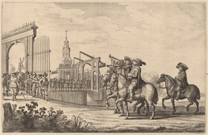 Intocht van Marie de Medici in Amsterdam [plaat 1 van 6] door Pieter Nolpe