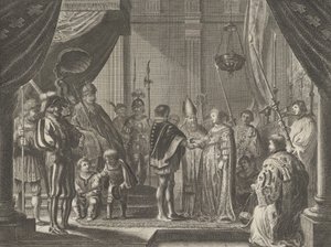 De bruiloft van Francisco I de Medici en Johanna van Oostenrijk, uit Caspar Barlaeus door Pieter Nolpe