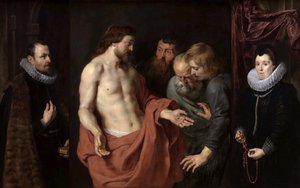 De ongeloof van Sint Thomas Het Rockox-drieluik, tussen 1613 en 1615 door Peter Paul Rubens