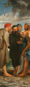 De wonderbaarlijke visvangst drieluik, linker paneel, 1618-1619 door Pieter Paul Rubens