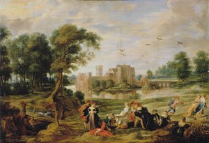 Het kasteelpark in Ekeren door Pieter Paul Rubens