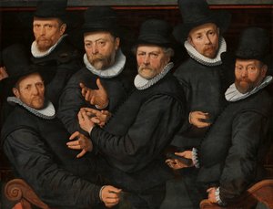 Zes waardijns van de Lakenen, Amsterdam, 1599 door Pieter Pietersz. (I)