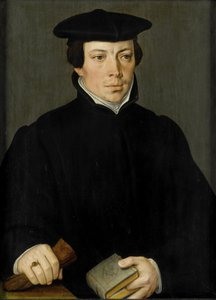 Portret van een jonge predikant door Pieter Pourbus