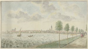 Gezicht op Kampen van de rivierzijde