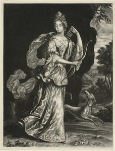 Anne Catharine Mouy, gravin van Broglia, als de godin Diana