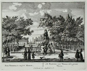 De fontein van Venus in een grote tuin, uit 