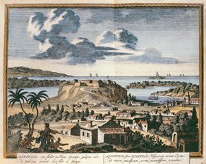 Uitzicht op Acapulco, illustratie uit 