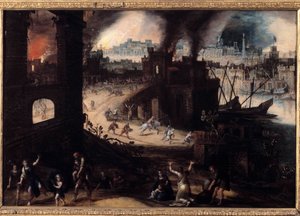 De vernietiging van Troje door Pieter Schoubroeck