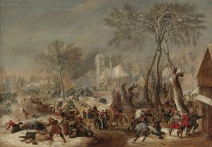 De plundering van een dorp door Pieter Snayers